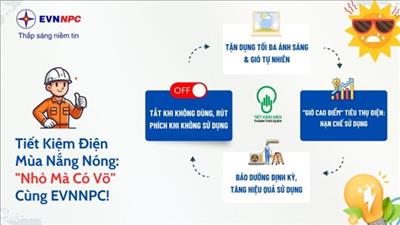 Khuyến nghị khách hàng sử dụng điện tiết kiệm và hiệu quả mùa nắng nóng cao điểm