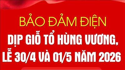 Bảo đảm điện dịp Giỗ Tổ Hùng Vương, Lễ 30/4 và 01/5 năm 2026