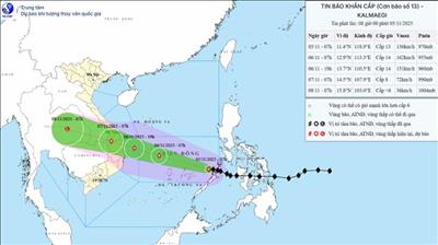 Tin bão khẩn cấp (cơn bão số 13) – Tin phát lúc 11h00 ngày 05/11/2025